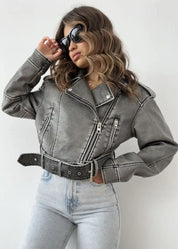 Washed faux leather Jacket