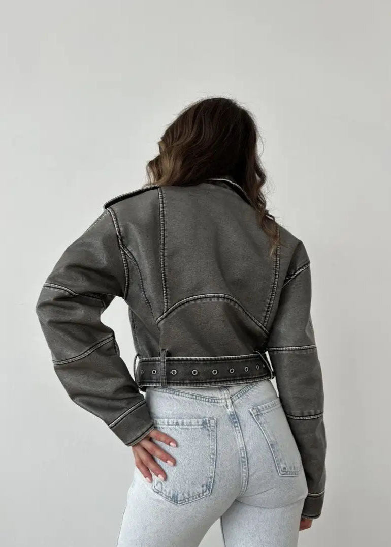 Washed faux leather Jacket