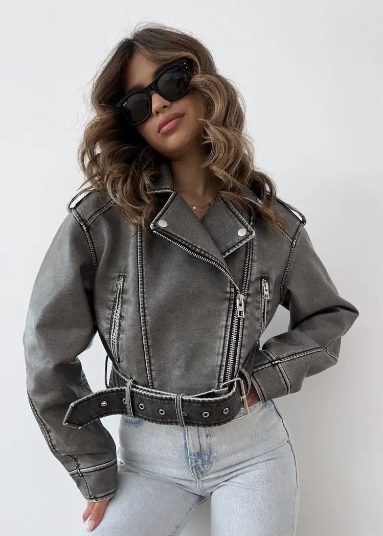 Washed faux leather Jacket