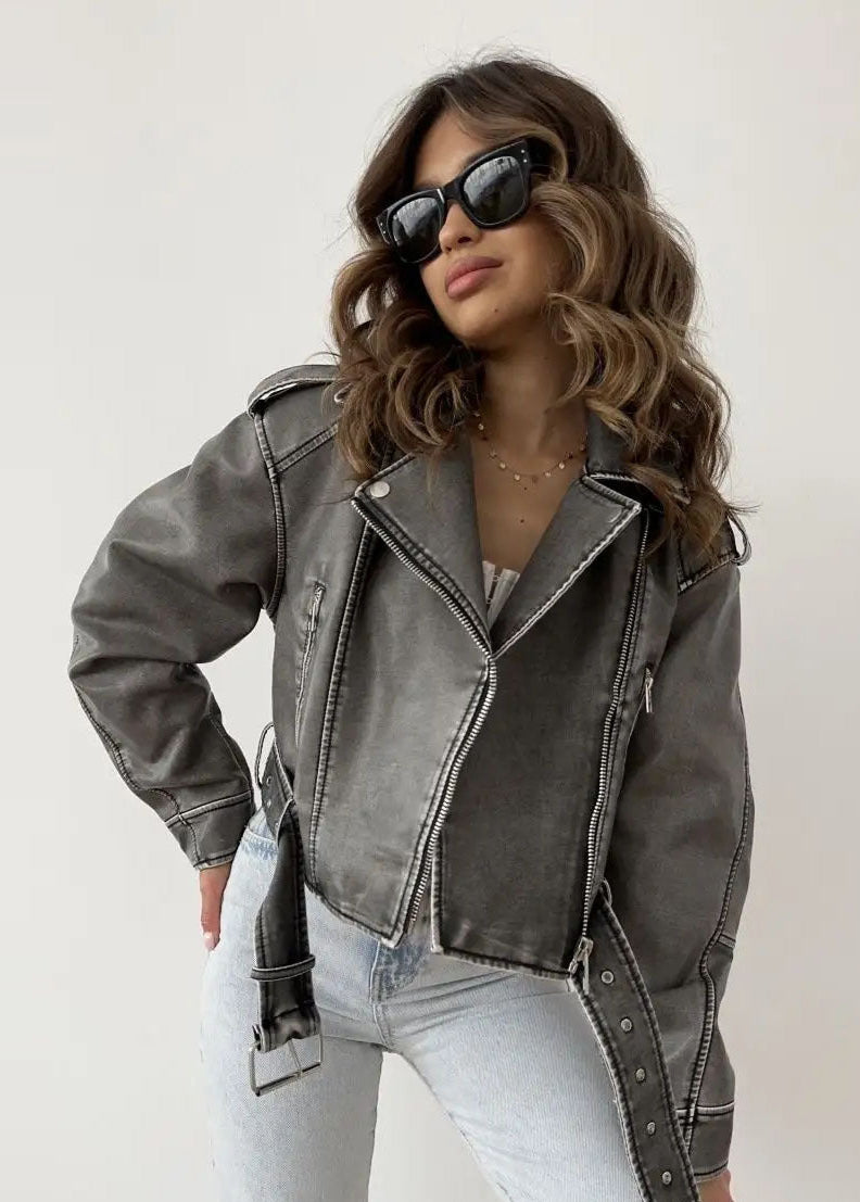 Washed faux leather Jacket
