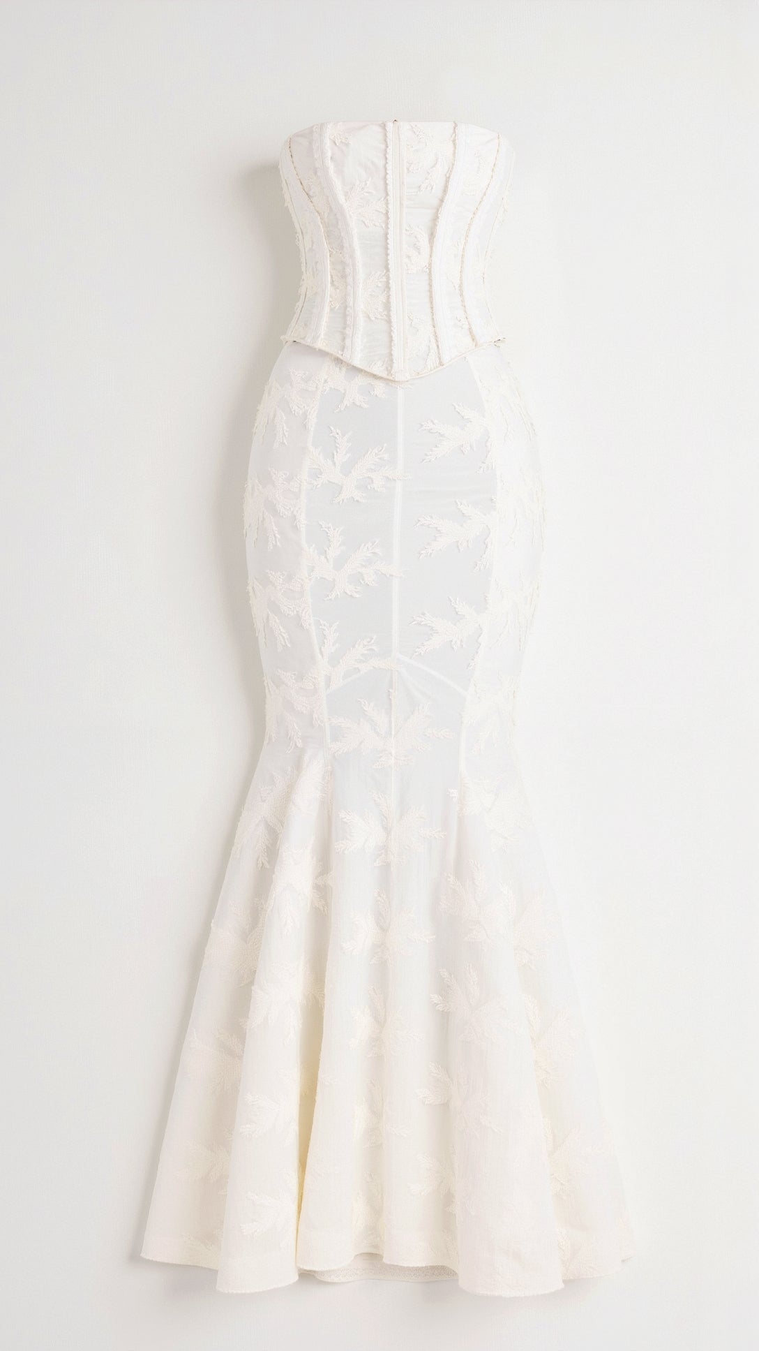 Strapless Embroidered Maxi Dress