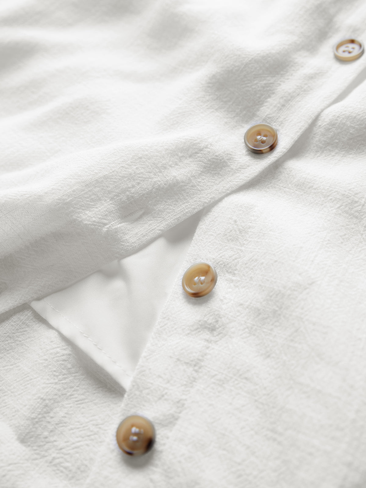White Linen Button Front Mini Dress