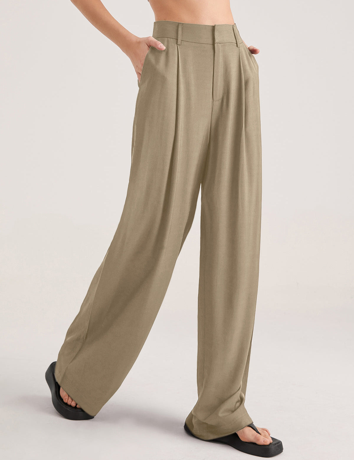 High Waisted Wide Leg Trousers