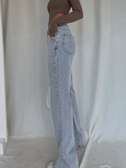 High Waist Straight Leg Denim Jeans