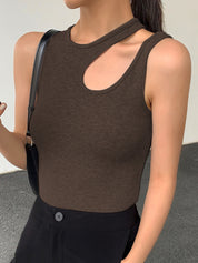 Ribbed Cutout Tank Top