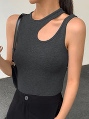 Ribbed Cutout Tank Top