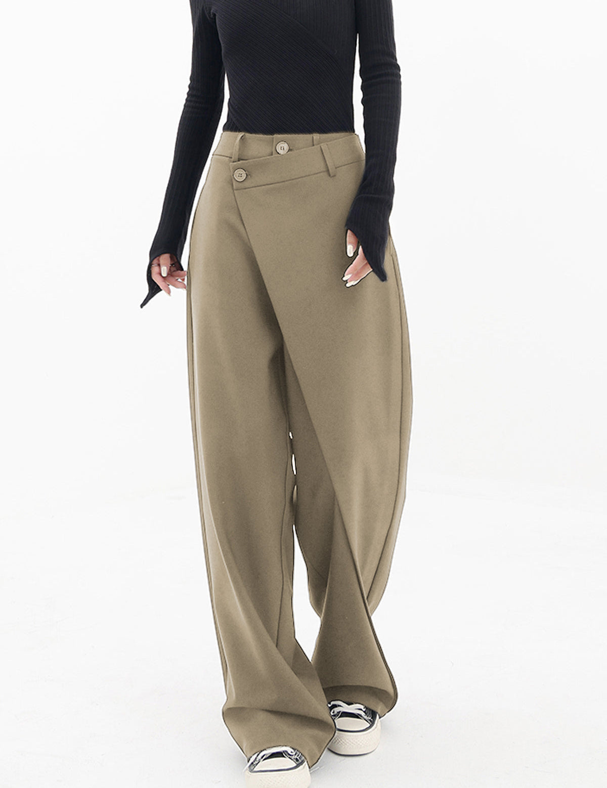 Asymmetrical Relaxed Fit Pants
