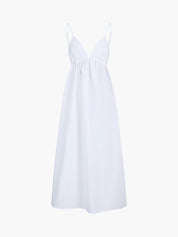 Coastal Open Back Cotton Maxi Dress