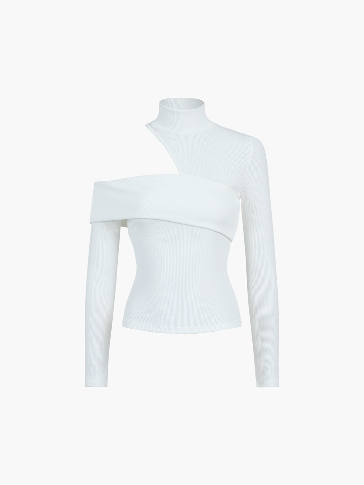 Kaia Asymmetrical High Neck Cutout Top