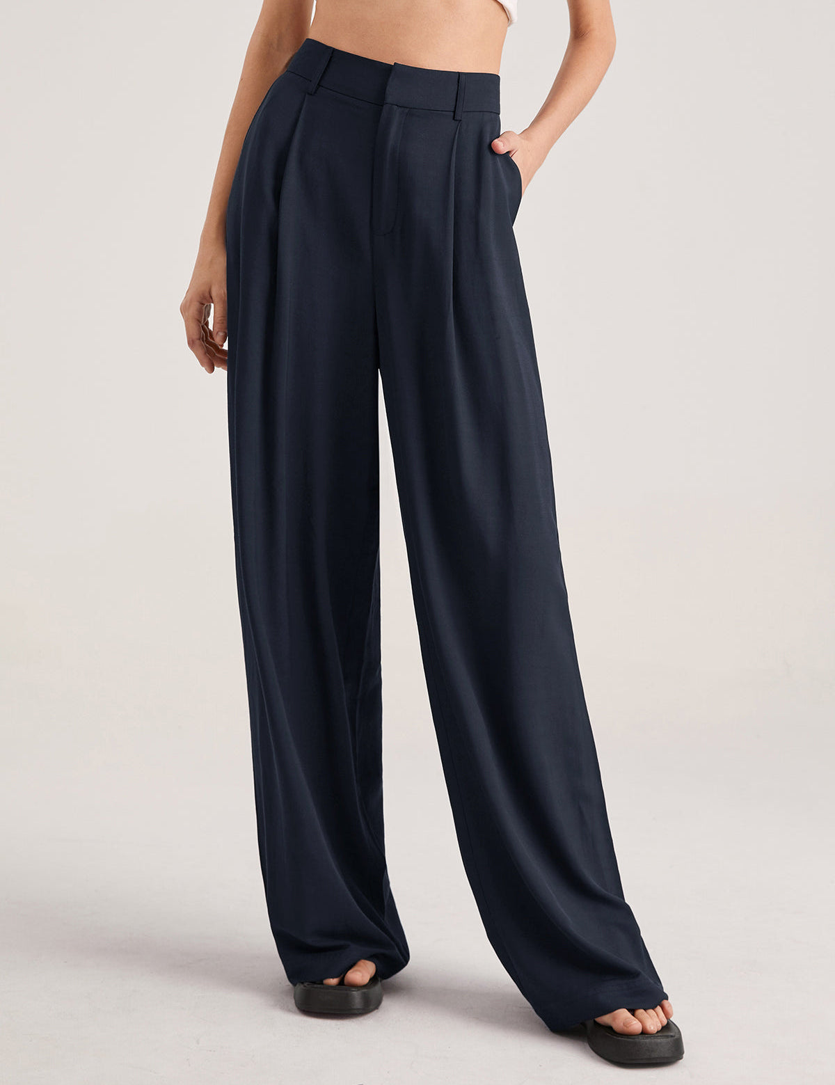 High Waisted Wide Leg Trousers