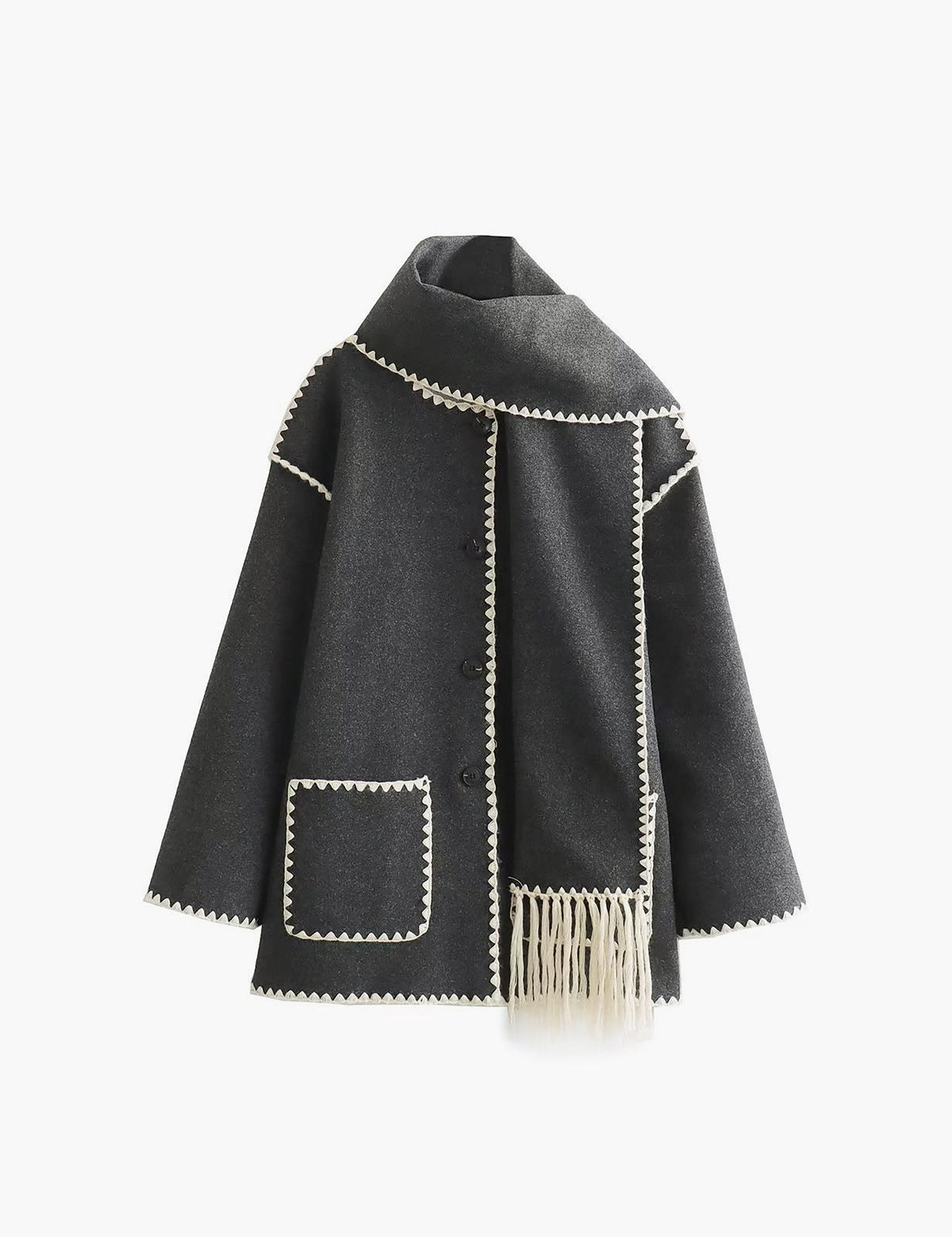 Tailored Jacket with Matching Scarf
