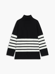 Striped Mock Neck Sweater