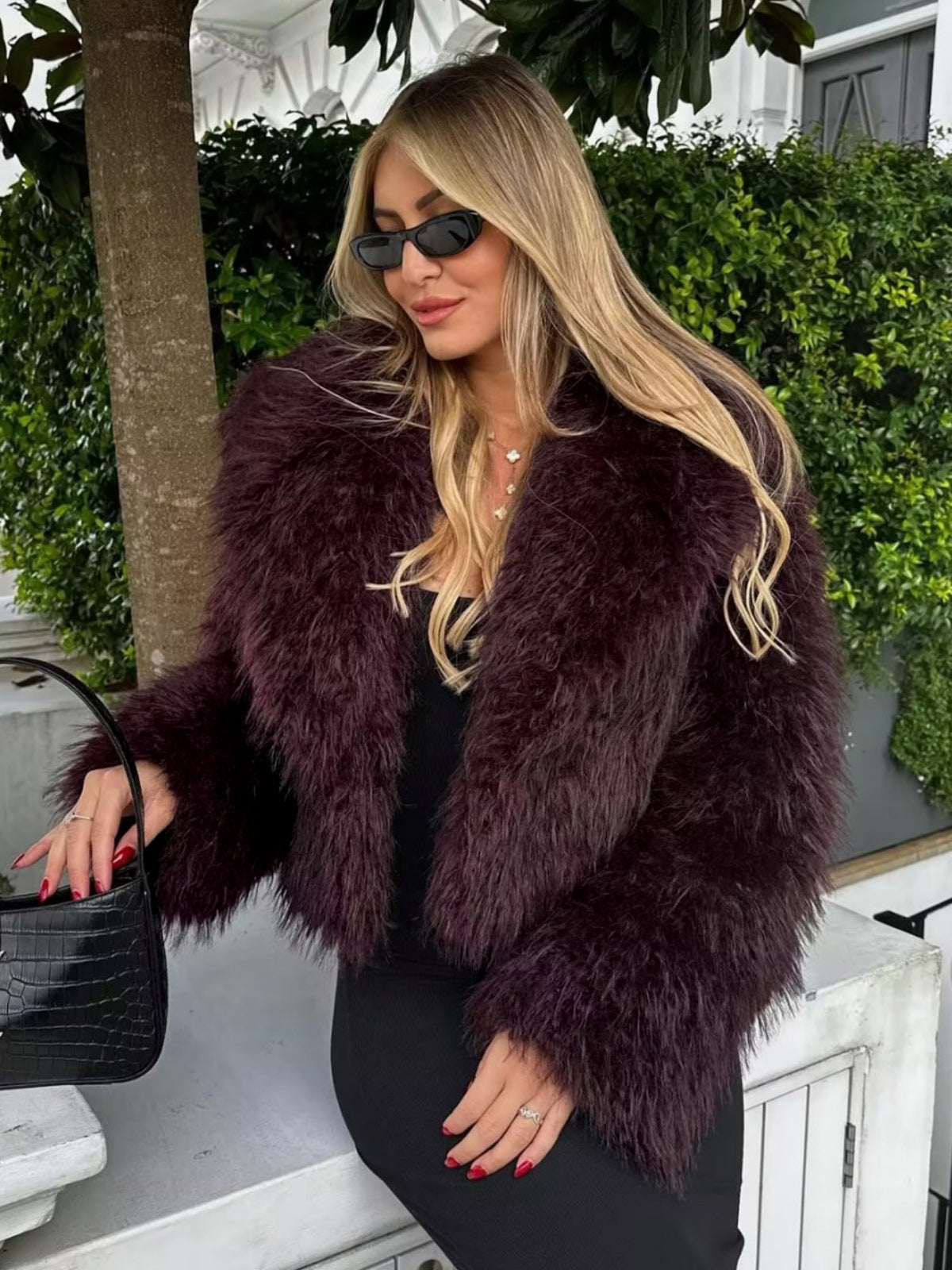 Cropped Faux Fur Coat