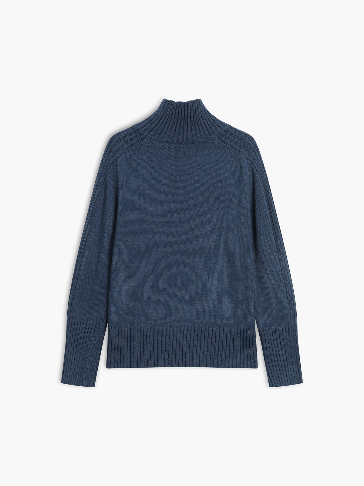 Ribbed Mock Neck Knit Sweater