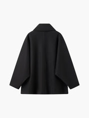 Oversized Wool-Blend Coat with Button Closure