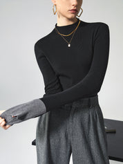 Contrast Cuff Knit Sweater