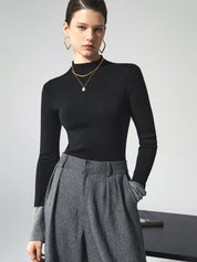 Contrast Cuff Knit Sweater