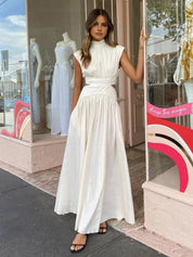Mock Neck Cut-Out Maxi Dress