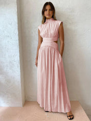 Mock Neck Cut-Out Maxi Dress