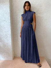 Mock Neck Cut-Out Maxi Dress