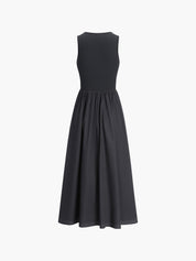 Sleeveless Cotton Blend Maxi Dress