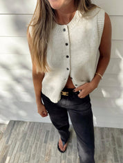 Button Up Sweater Vest