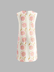 Floral Print Sleeveless Mini Dress