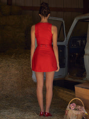Sleeveless Button-Front Mini Dress