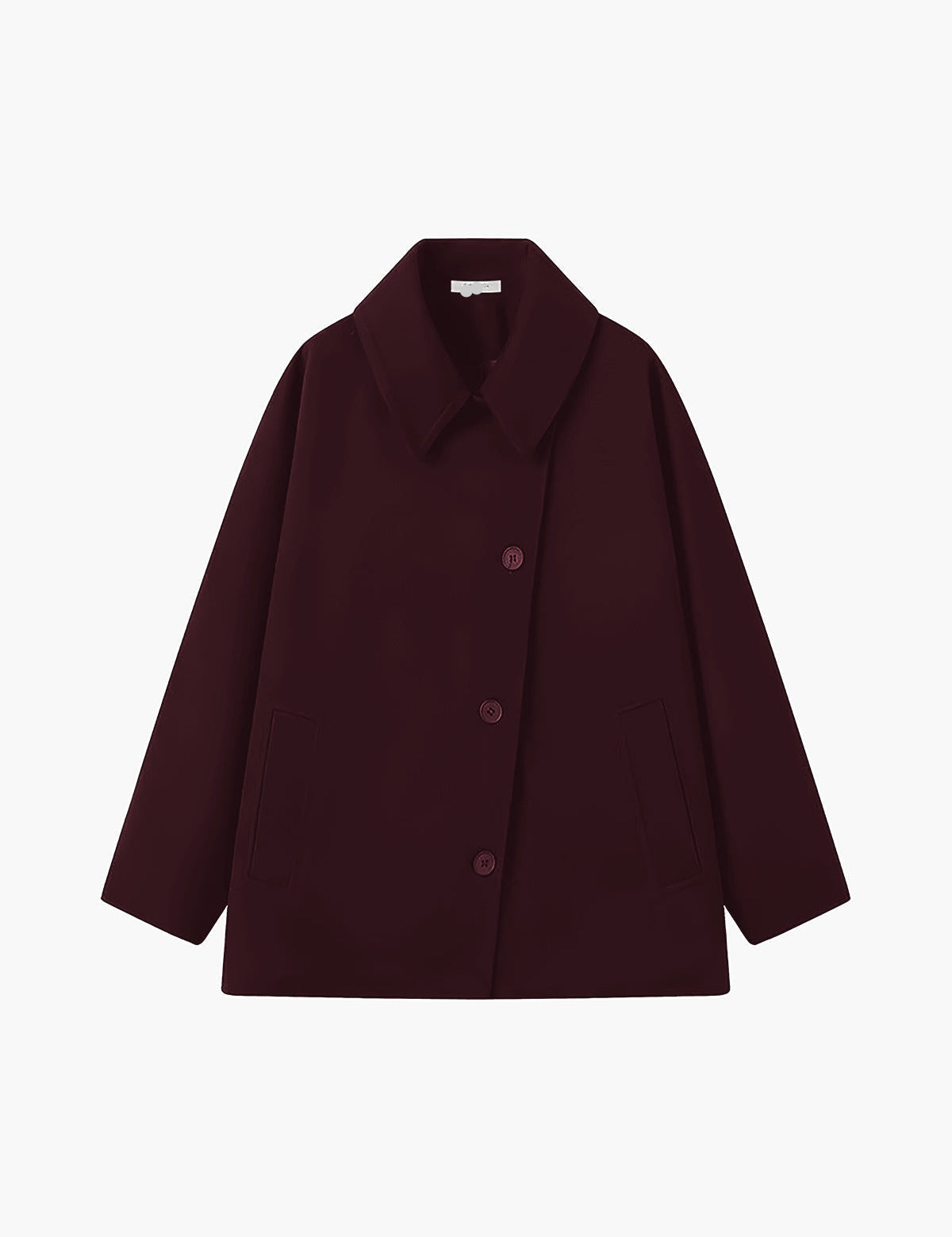 Oversized Wool-Blend Coat with Button Closure