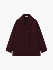 Oversized Wool-Blend Coat with Button Closure
