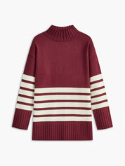 Striped Mock Neck Sweater