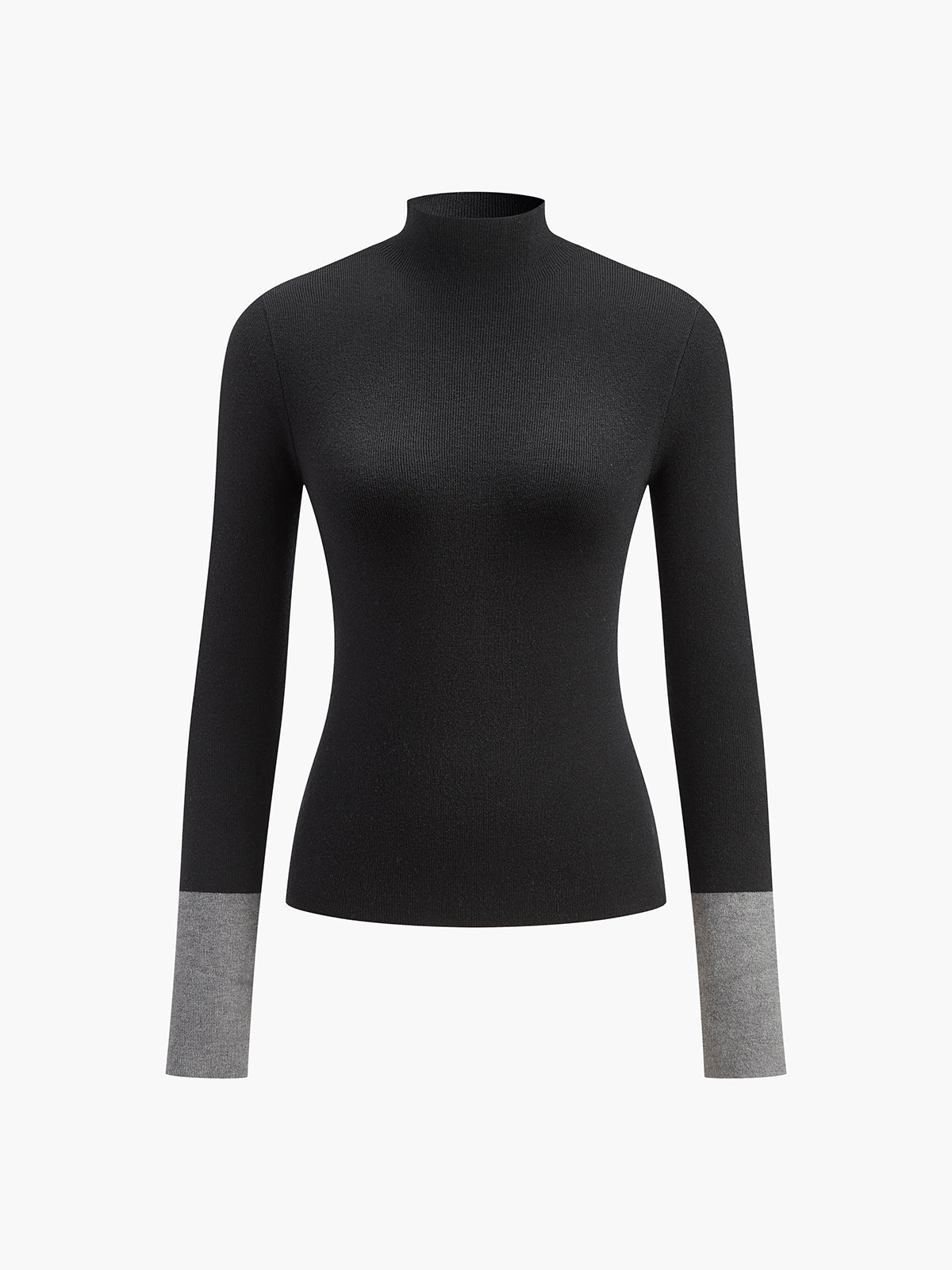 Contrast Cuff Knit Sweater