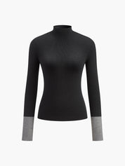 Contrast Cuff Knit Sweater