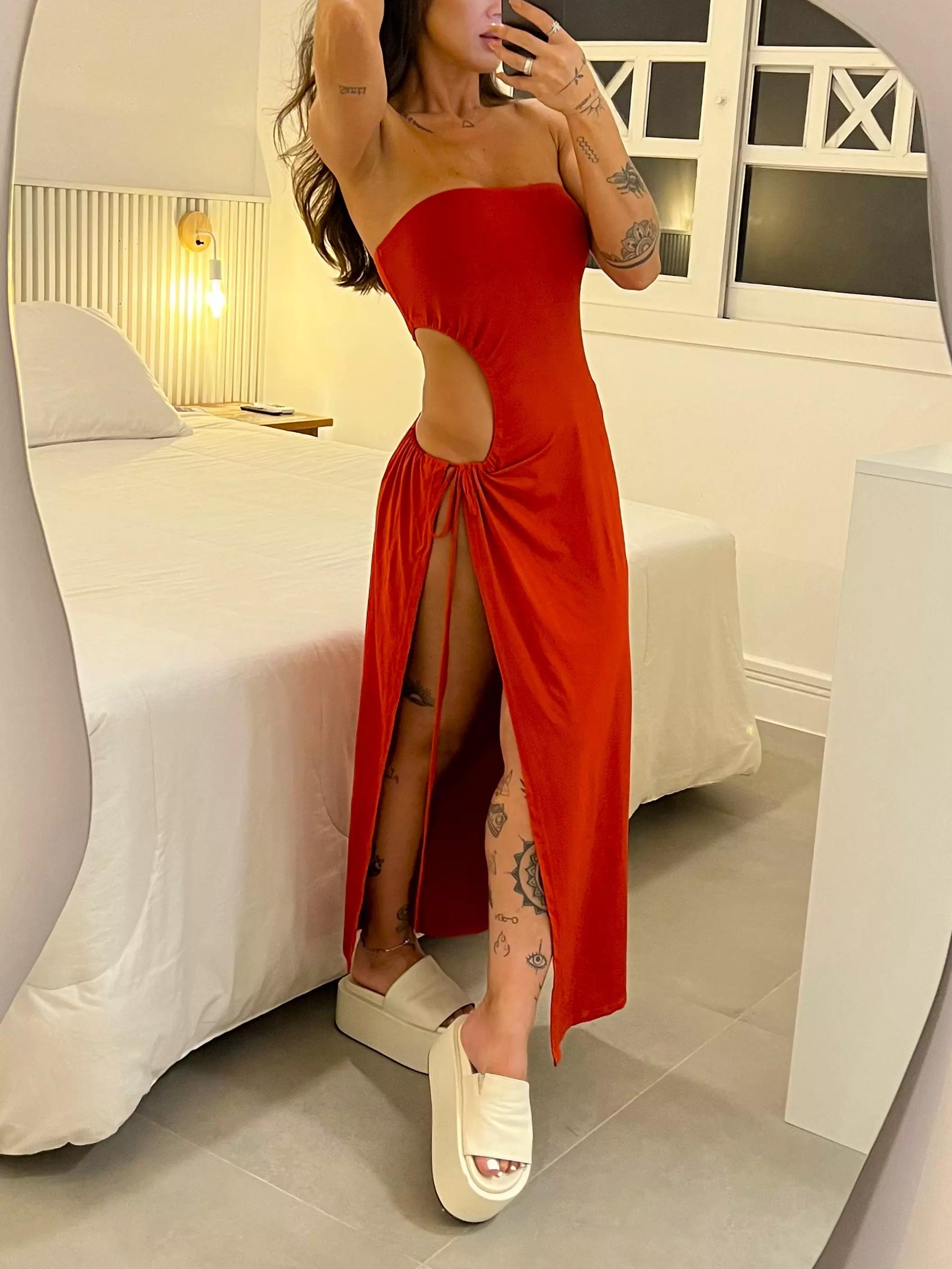 Bandeau Cut-Out Maxi Dress