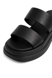 Calf Leather Sandals – Chunky High Heel