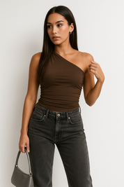 Assymmetric One-Shoulder Tank Top