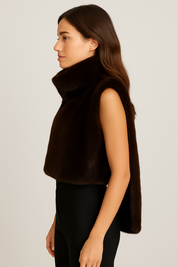 Ferryhill Faux Fur Turtleneck Vest