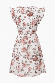 Ruffled chiffon midi dress