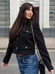 Grace Pearl Button Cropped Jacket