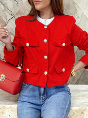 Grace Pearl Button Cropped Jacket
