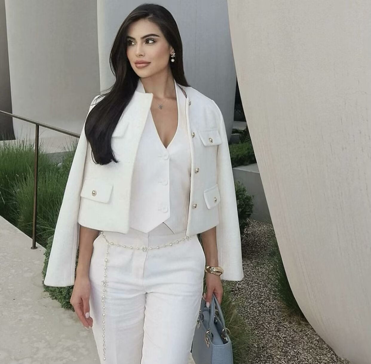 Grace Pearl Button Cropped Jacket