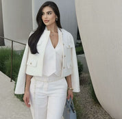 Grace Pearl Button Cropped Jacket