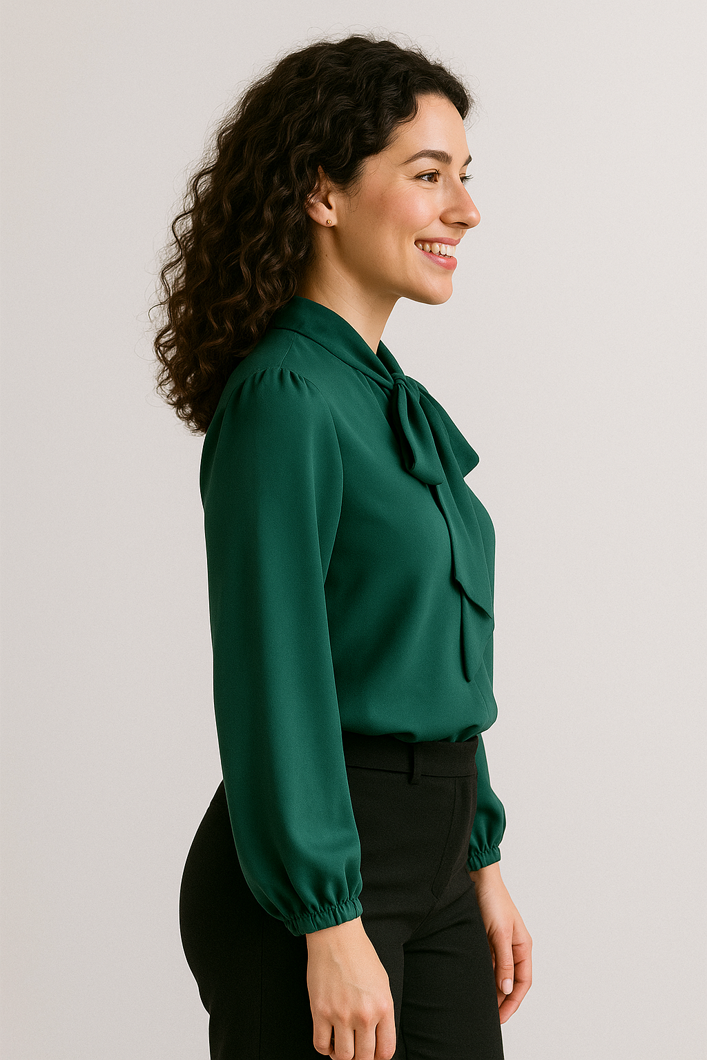 Elegant Long Sleeve Blouse with Bow Detail