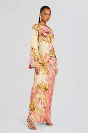 Floral Bell Sleeve Maxi Dress