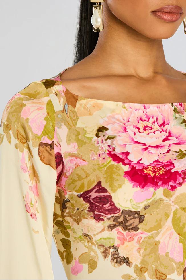 Floral Bell Sleeve Maxi Dress