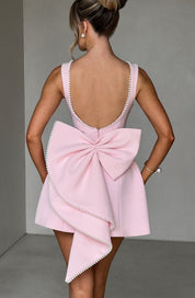 Cute Bow-Back Mini Dress