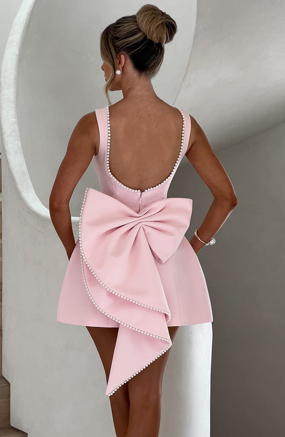 Cute Bow-Back Mini Dress