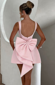 Cute Bow-Back Mini Dress