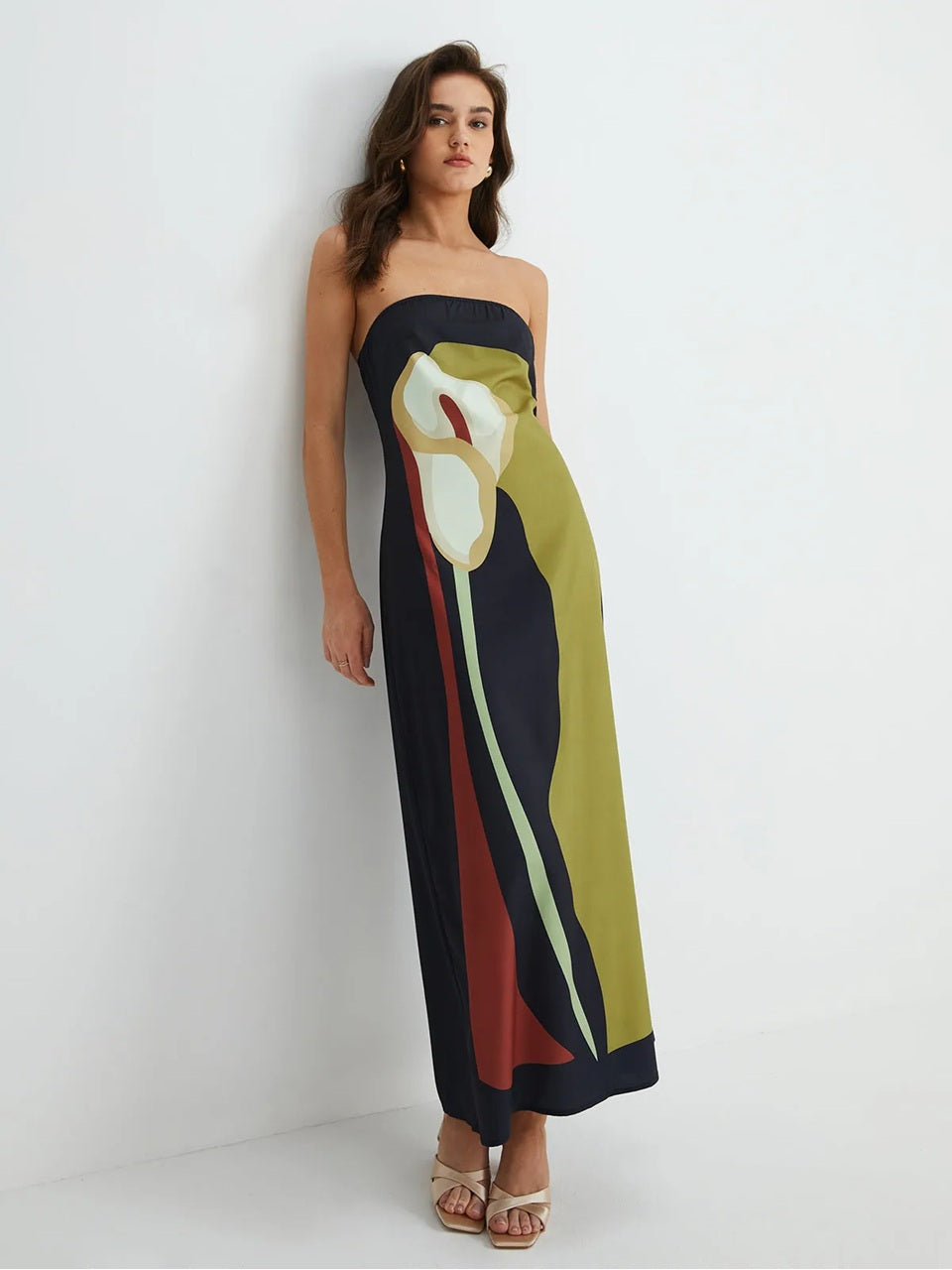 Calla Strapless Printed Maxi Dress