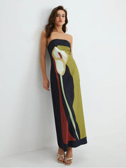 Calla Strapless Printed Maxi Dress